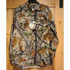 New! Big Bill Shirt Men M Tall Cotton Camouflage Wood N Trail Embroidered Moose